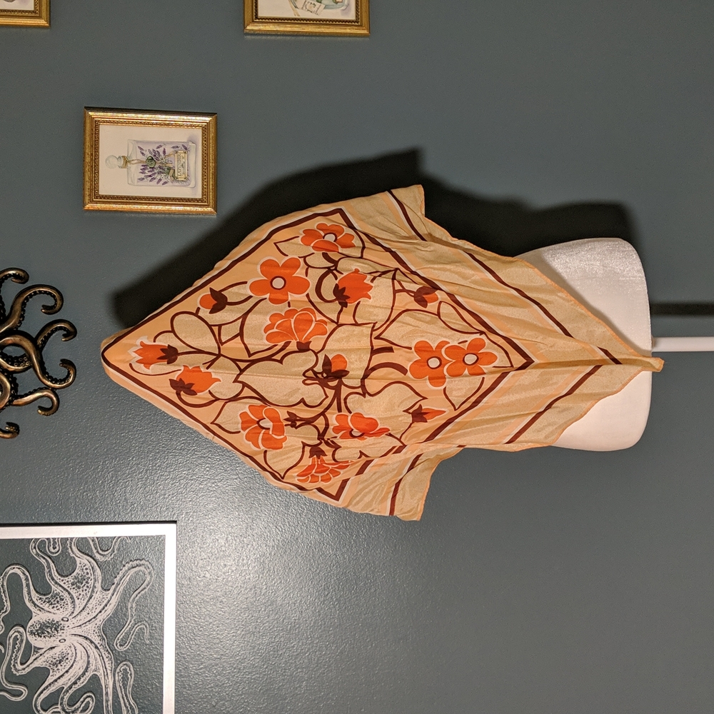 Vintage Flower Power Acetate Scarf